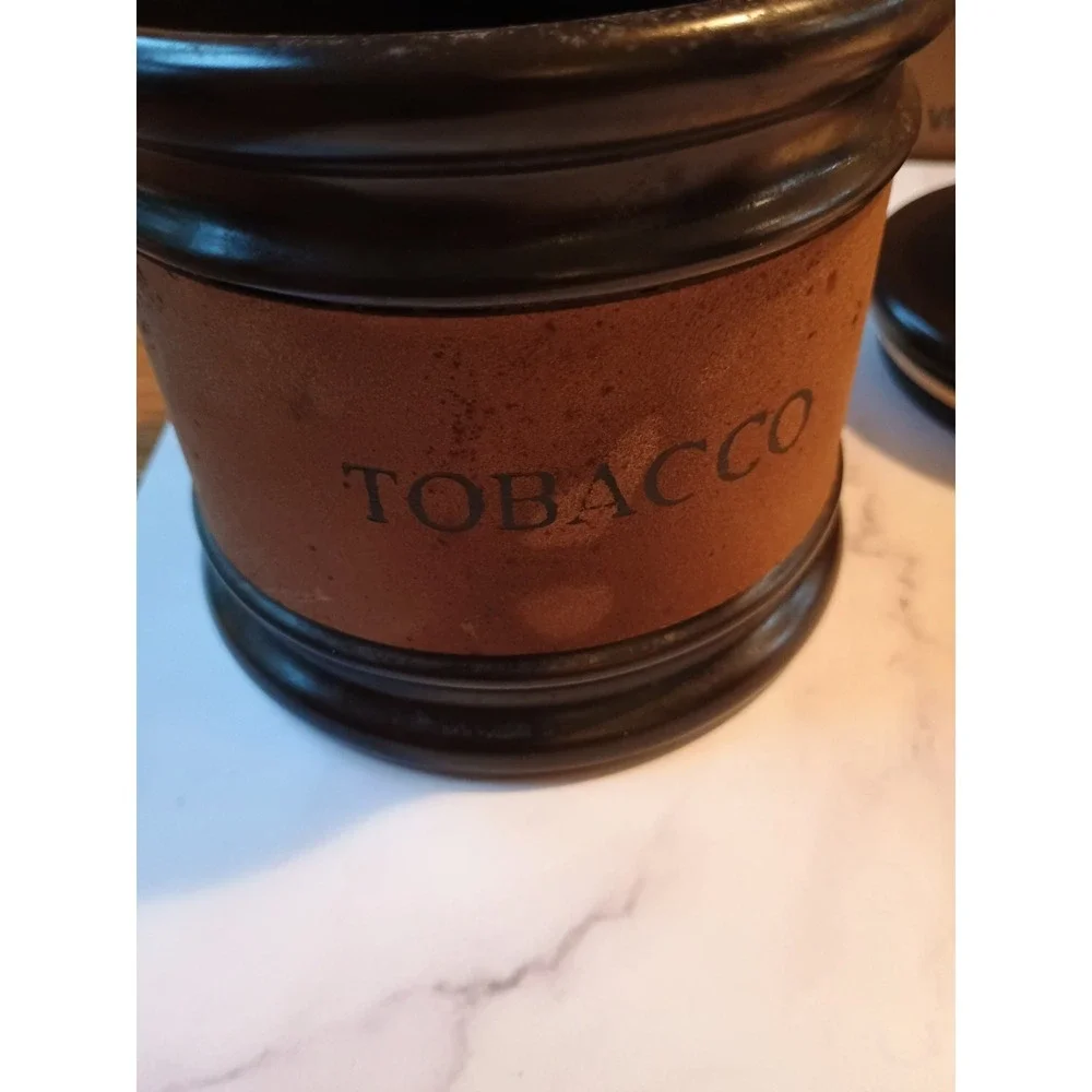 Vintage Tobacco‎ Jar With Lid / Cigar Humidor Italy 6